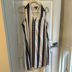 Striped black and white work dress